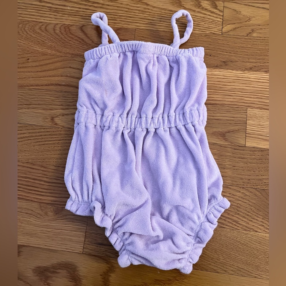 Baby Gap terry cloth lavender romper. Size 18-24 months